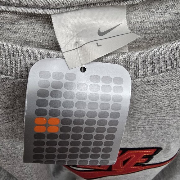 NWT VTG Nike Long Sleeve Y2K Embroidered Logo Shirt Mens Size Large Gray NEW - Picture 3 of 8
